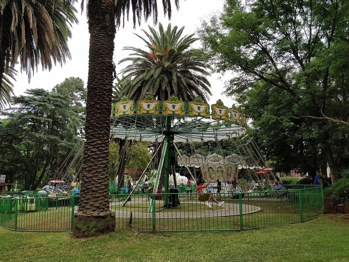 Children on a carousel in Johannesburg Zoo